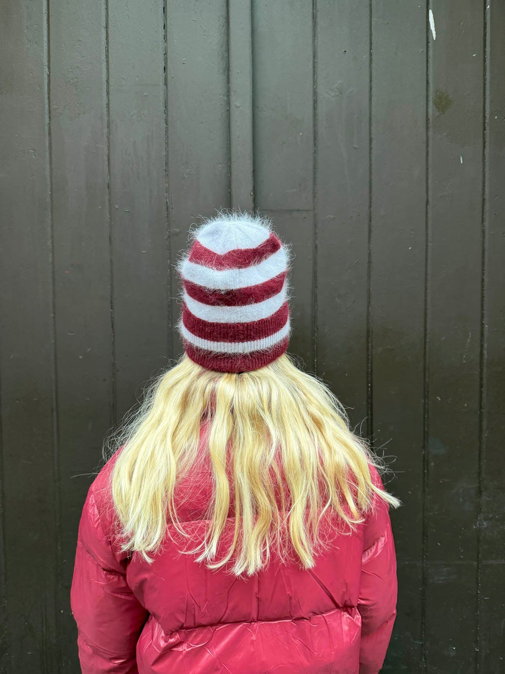 Zoe beanie - White/red