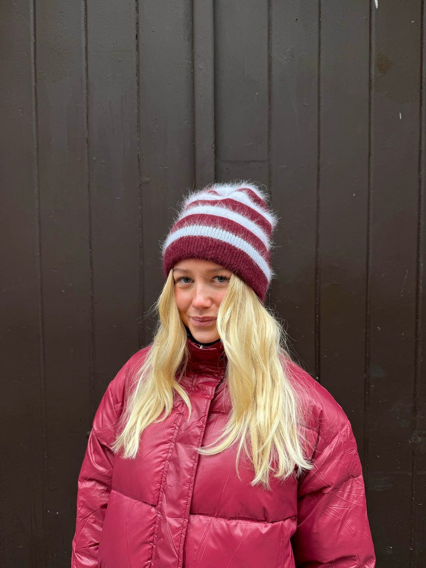 Zoe beanie - White/red
