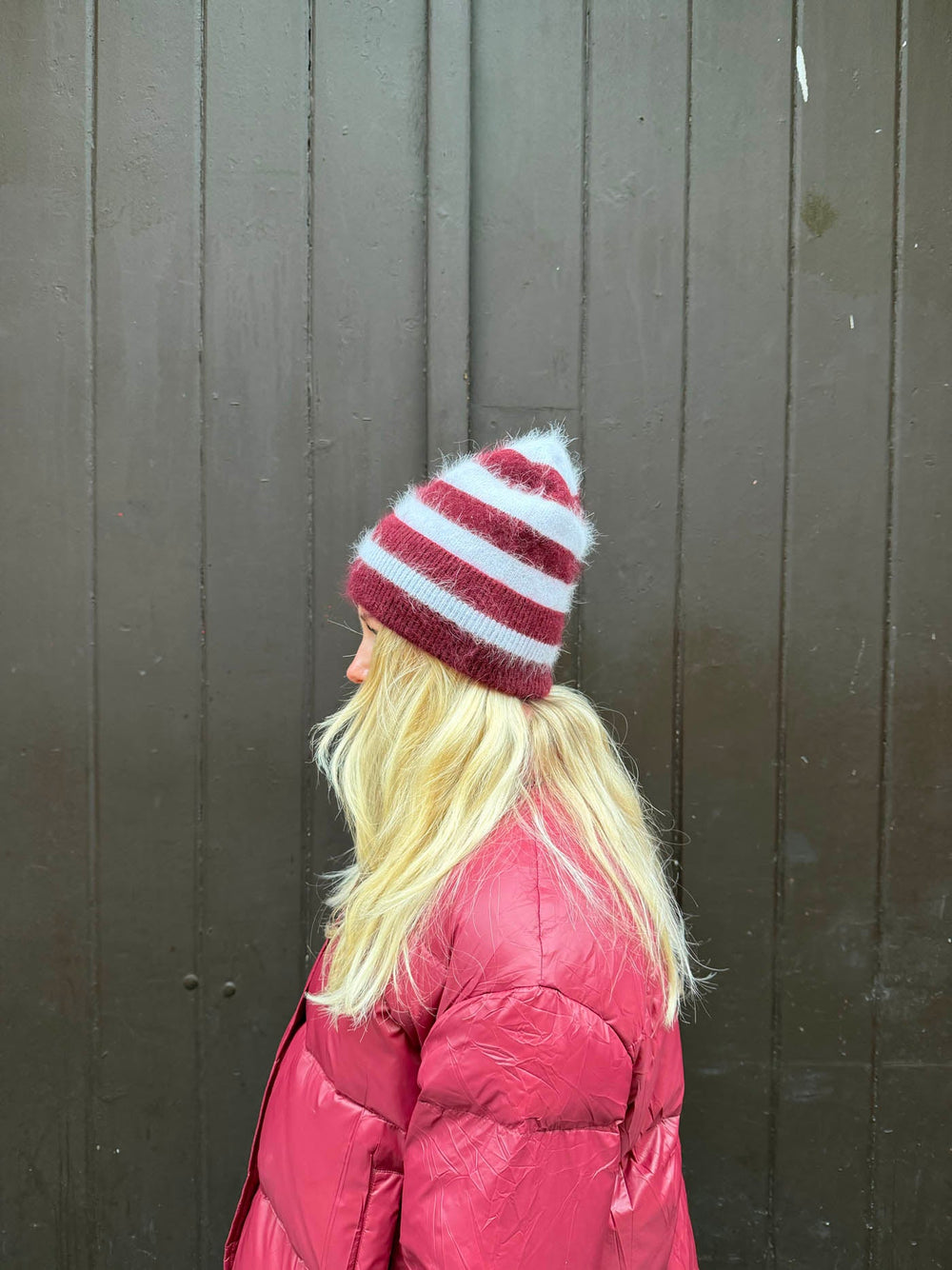 Zoe beanie - White/red