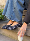 Tovea split toe ballerina with polka dots - Black/White