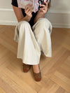 Gina ballerina with suede tip - Brown