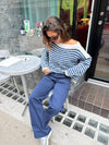 Gabardin jacquard pants - Navy