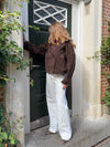 Rosie suede jacket - Dark brown