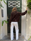 Rosie suede jacket - Dark brown