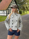 Salma Striped Jacket - Grey/Off White