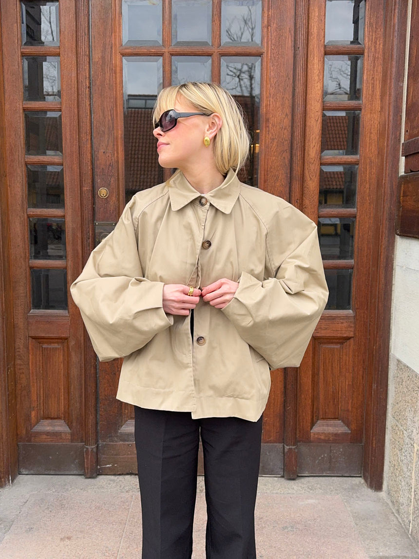 Lenaya jacket with denim back - Beige