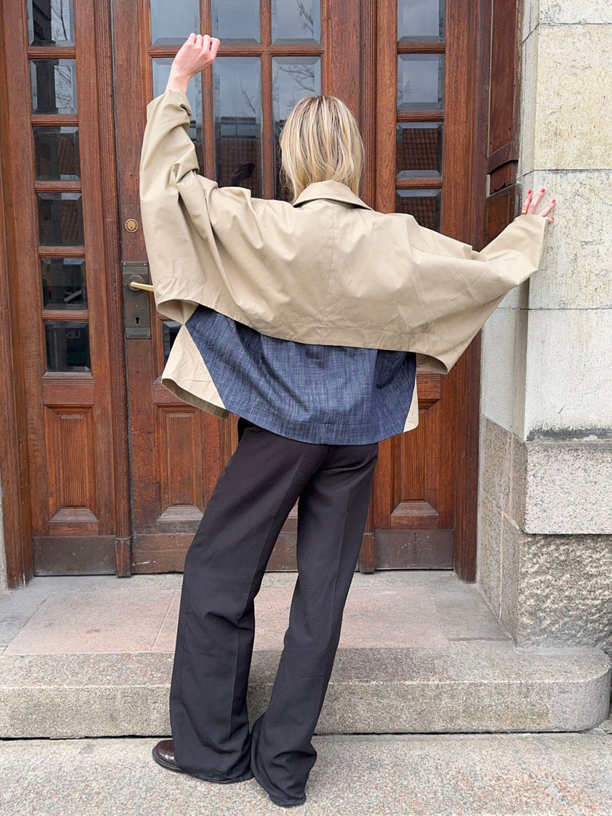 Lenaya jacket with denim back - Beige