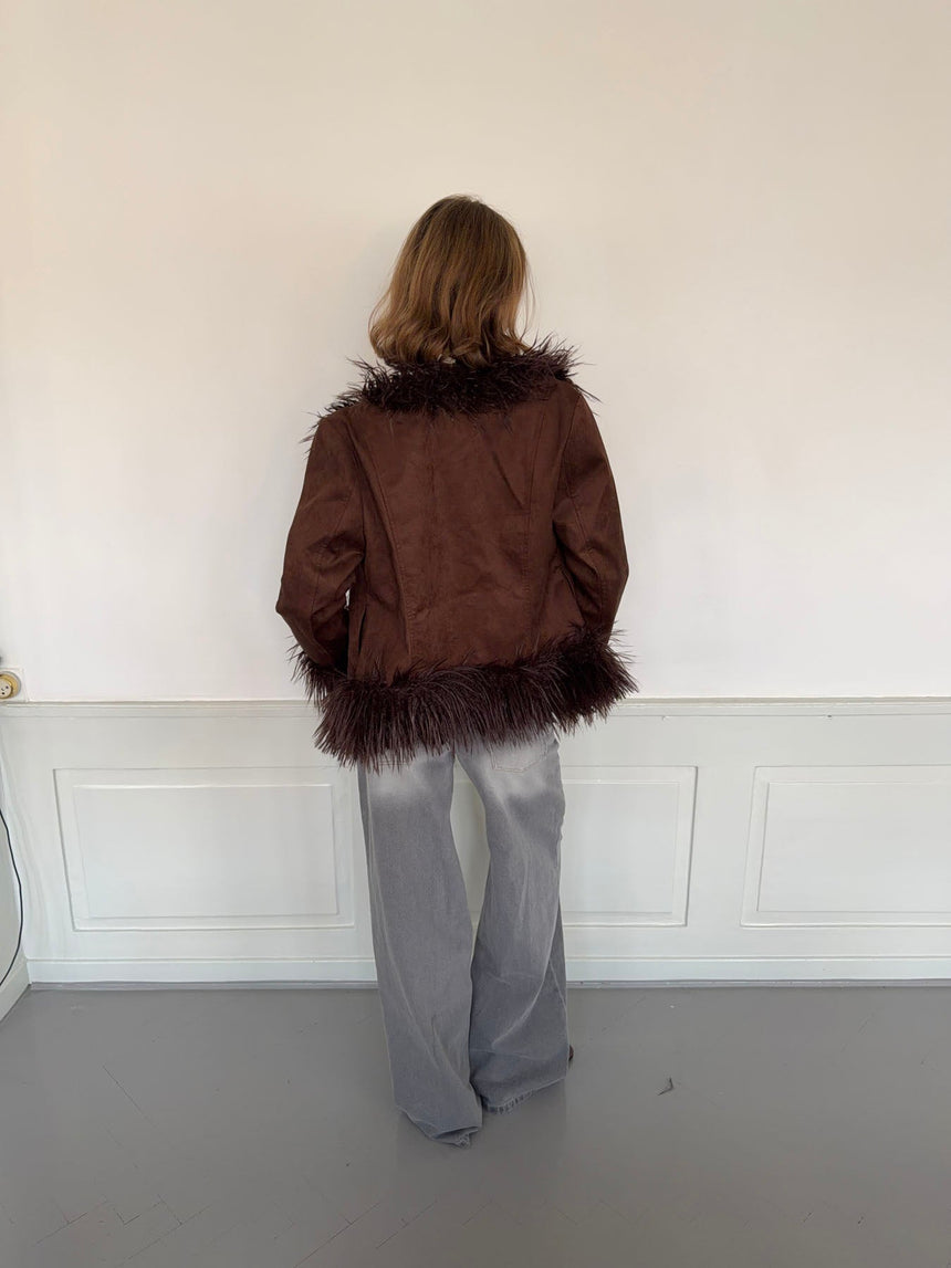 Belindina faux fur jacket - Brown