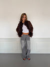 Belindina faux fur jacket - Brown