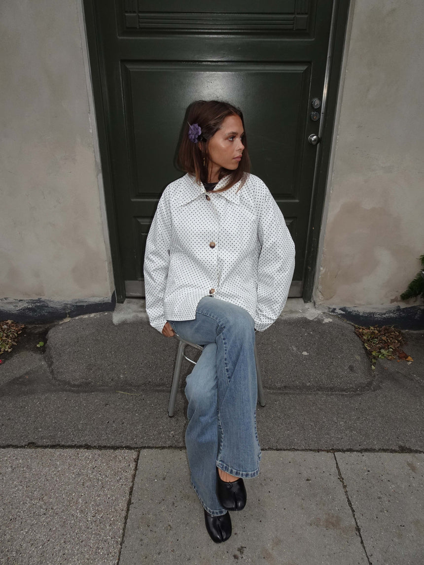 Dolly jacket with polka dots - White