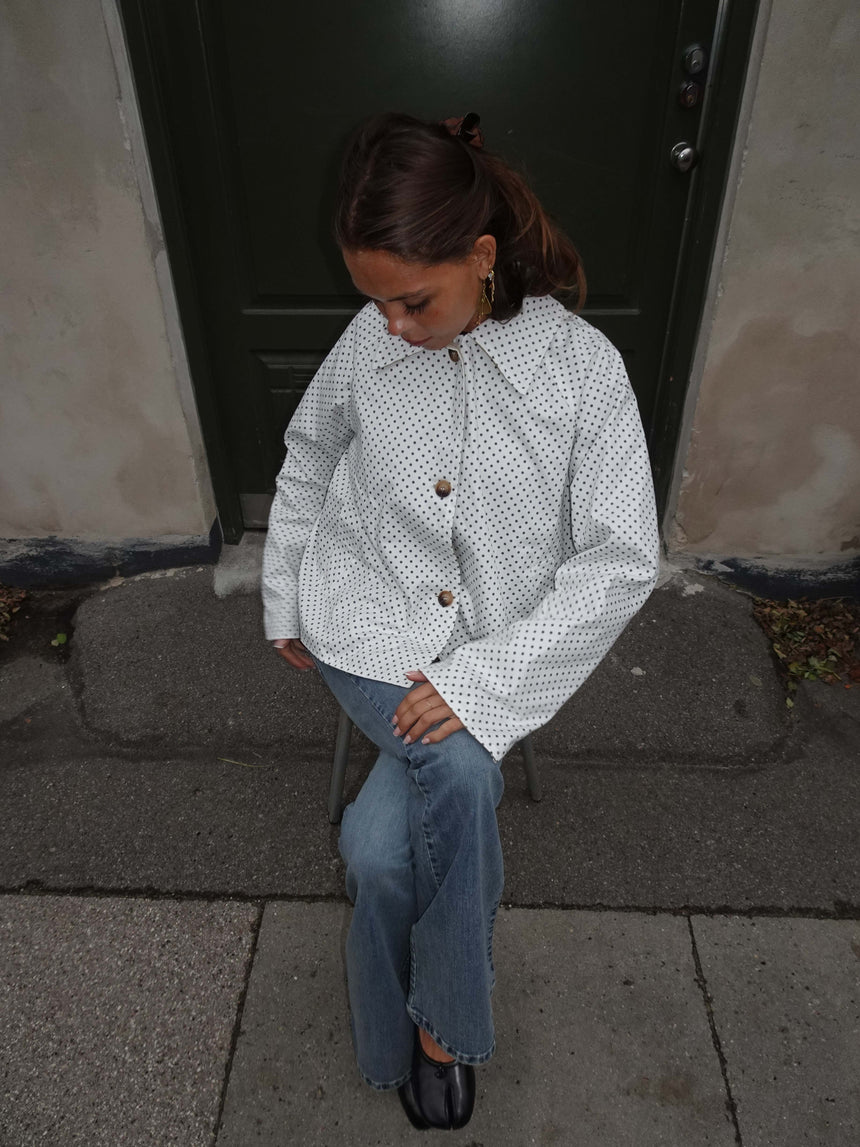 Dolly jacket with polka dots - White