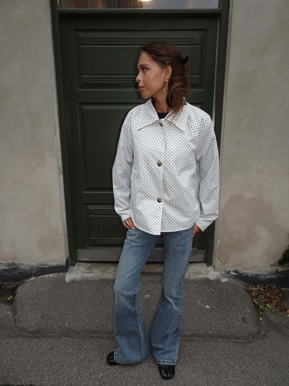 Dolly jacket with polka dots - White