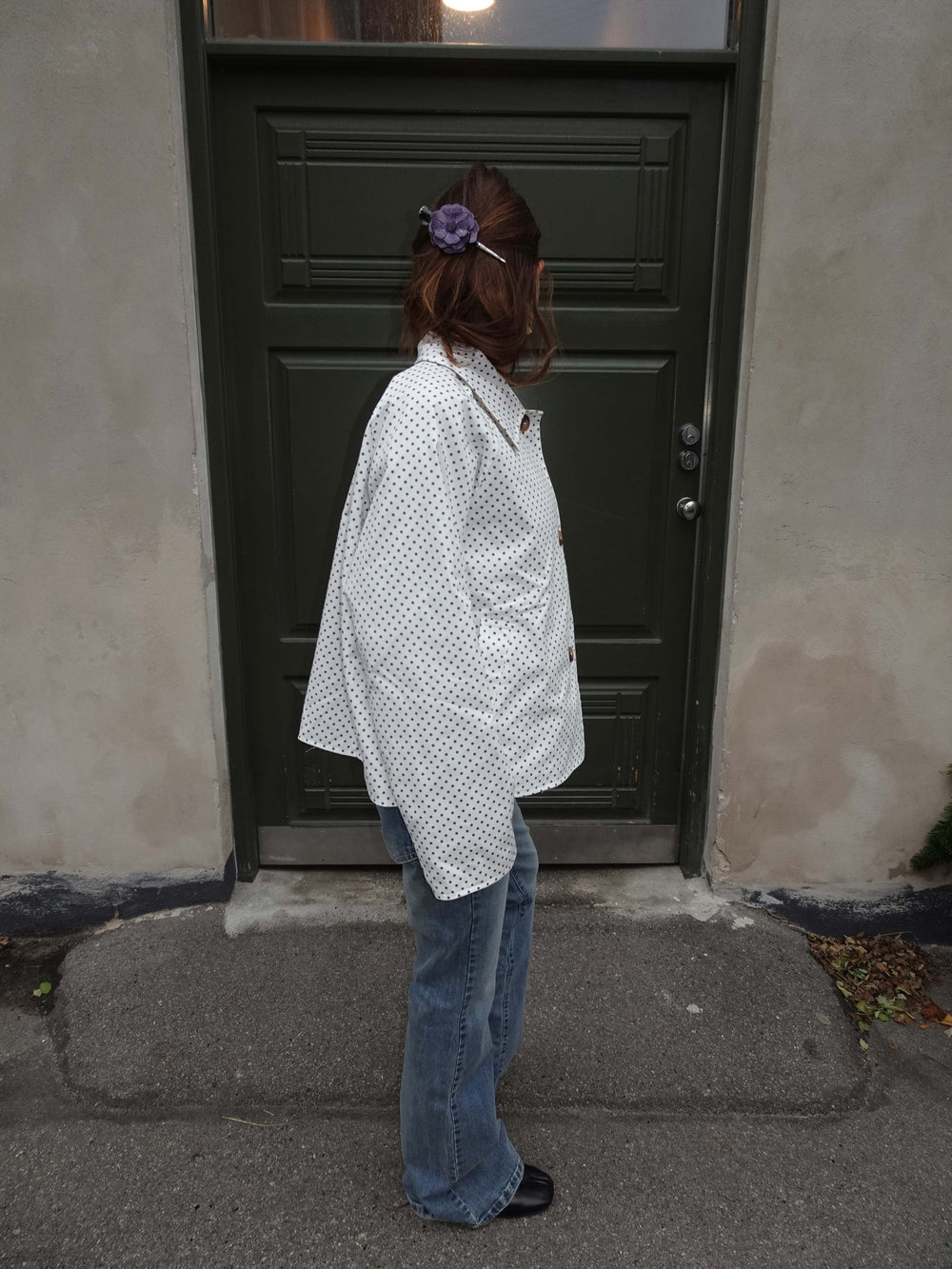 Dolly jacket with polka dots - White