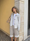 Dolly jacket with polka dots - White
