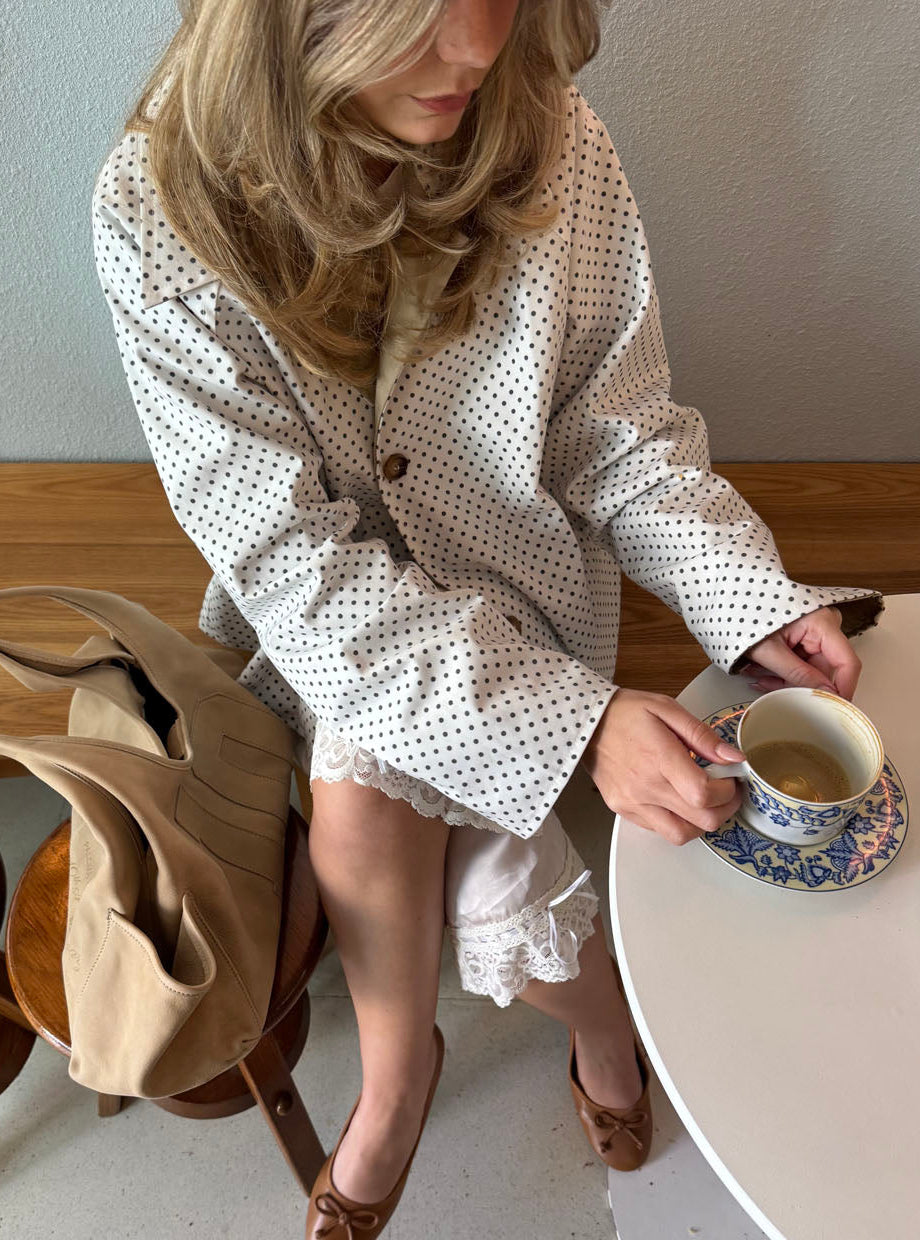 Dolly jacket with polka dots - White