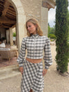 Mirandine jacket with checkers - White/grey