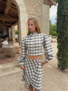 Mirandine jacket with checkers - White/grey