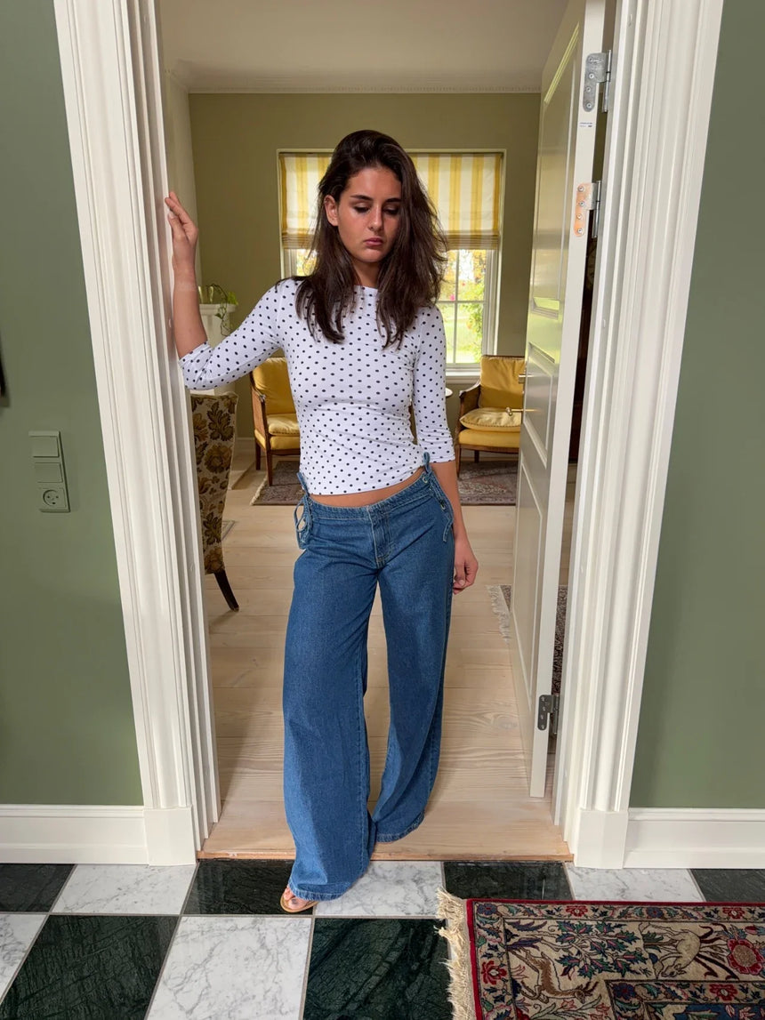 Candice jeans with ties - Blue