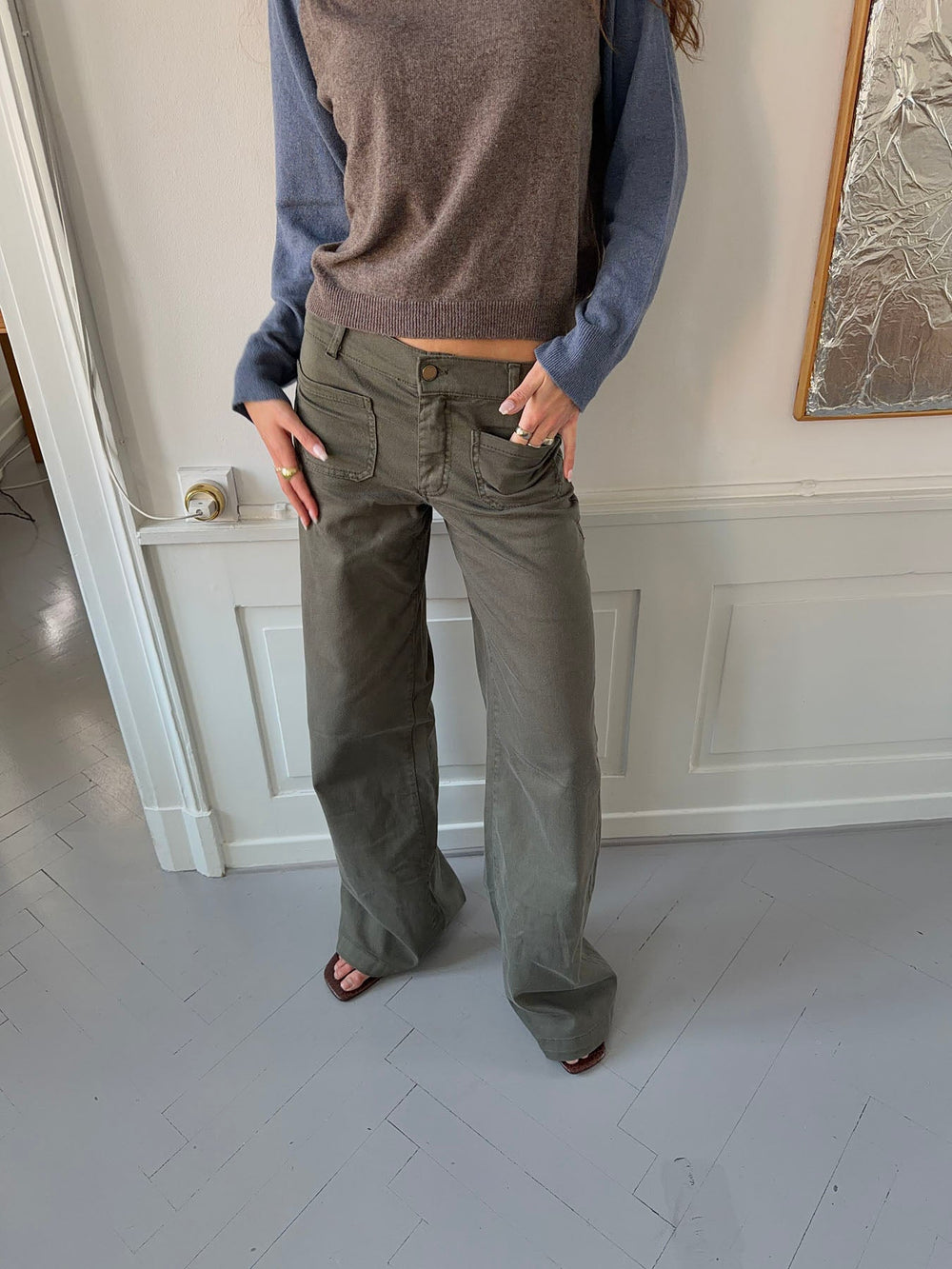 Riven jeans - Khaki