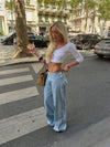Vigga Striped Trousers – Light Blue & White