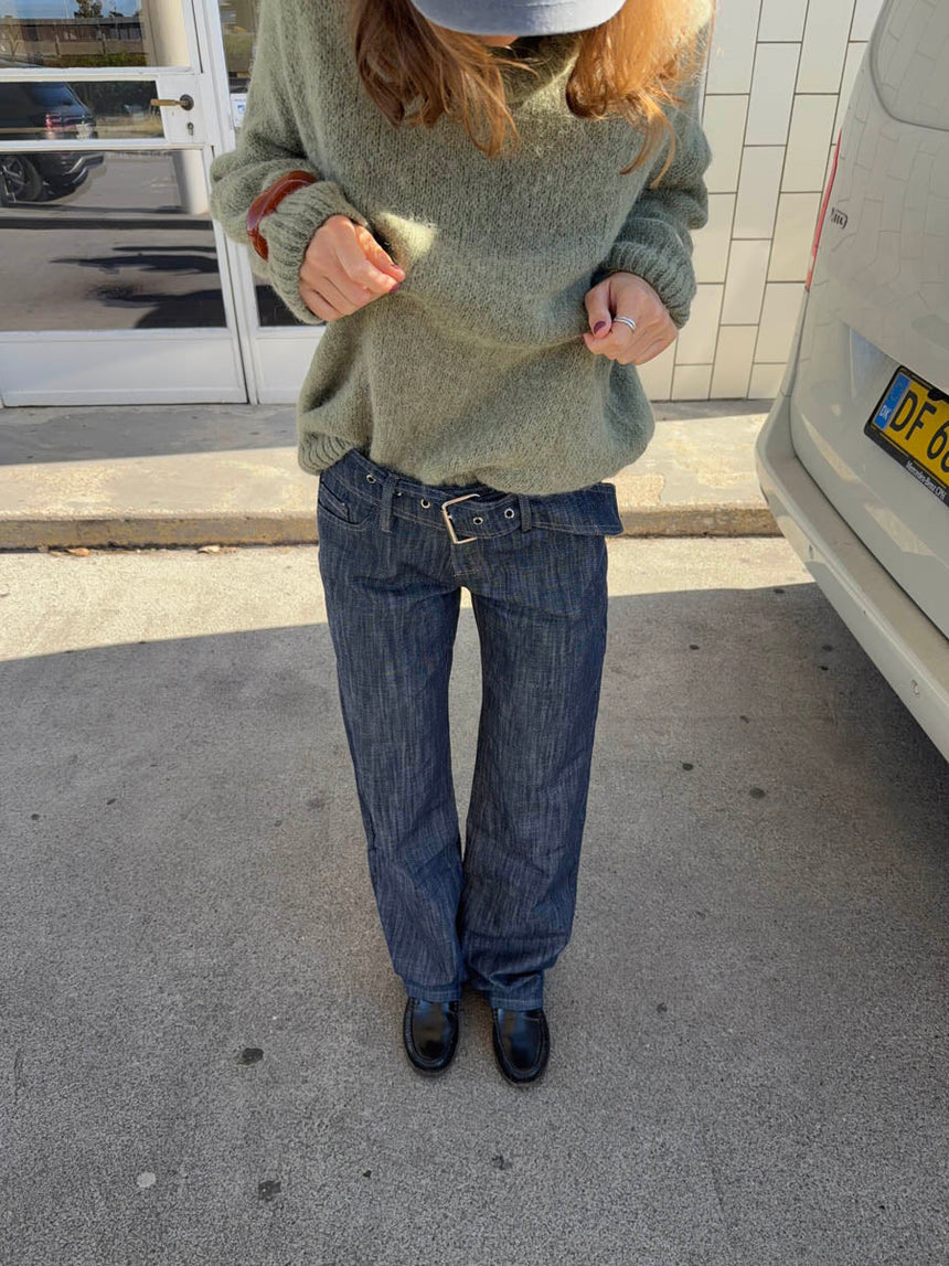 Boletta jeans with belt - Dark blue denim