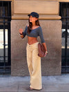 Fillina jeans with belt - Yellow