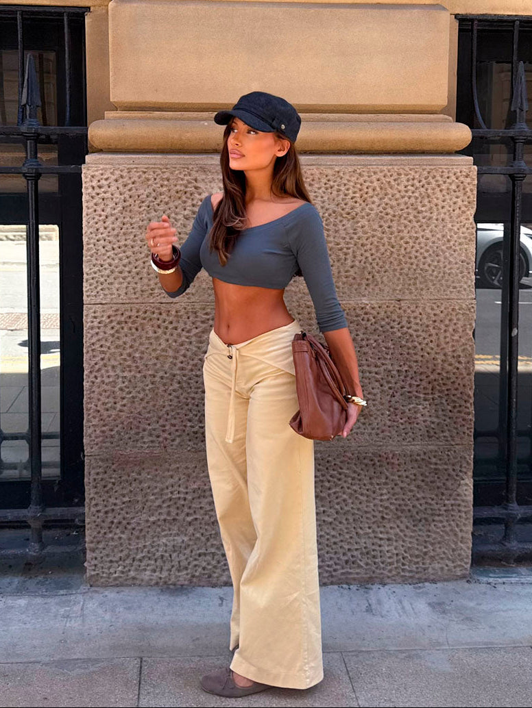 Fillina jeans with belt - Yellow