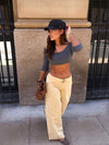 Fillina jeans with belt - Yellow