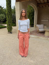 Fillina jeans with belt – Salmon pink