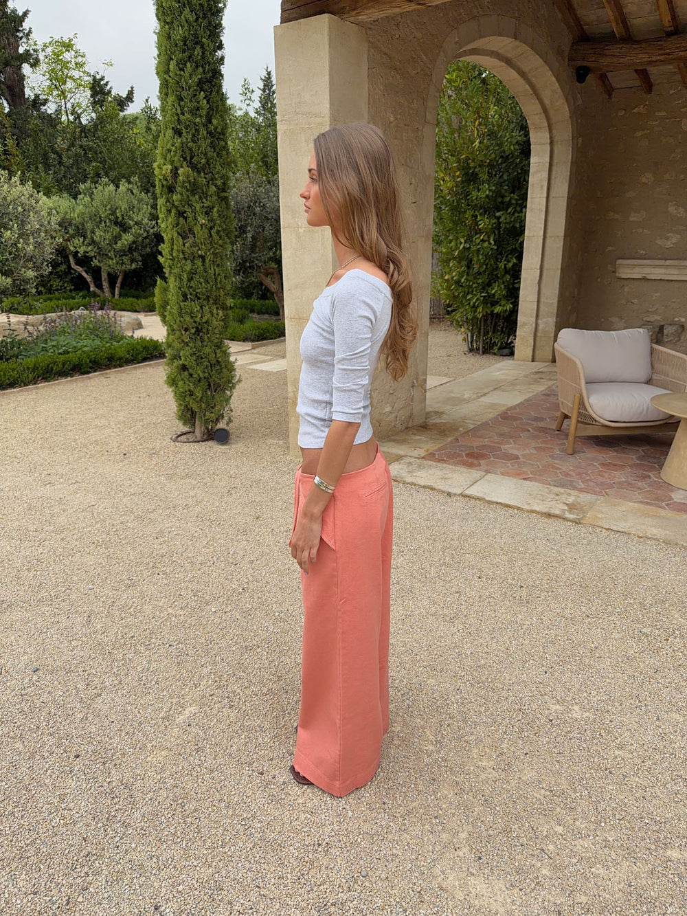 Fillina jeans with belt – Salmon pink