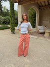Fillina jeans with belt – Salmon pink