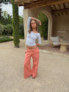 Fillina jeans with belt – Salmon pink