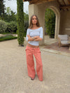 Fillina jeans with belt – Salmon pink