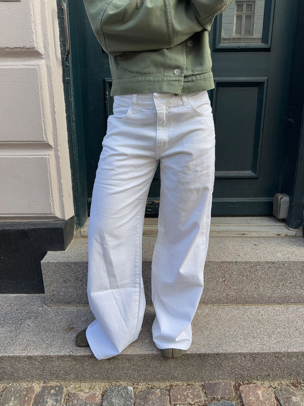 Lineana jeans with lace detail - White