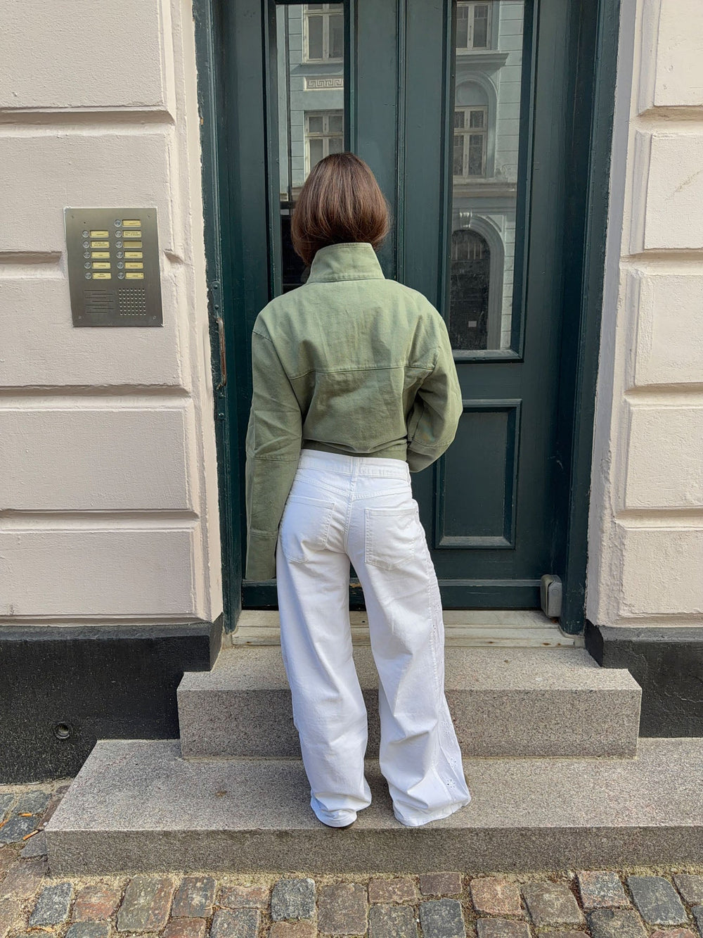 Lineana jeans with lace detail - White