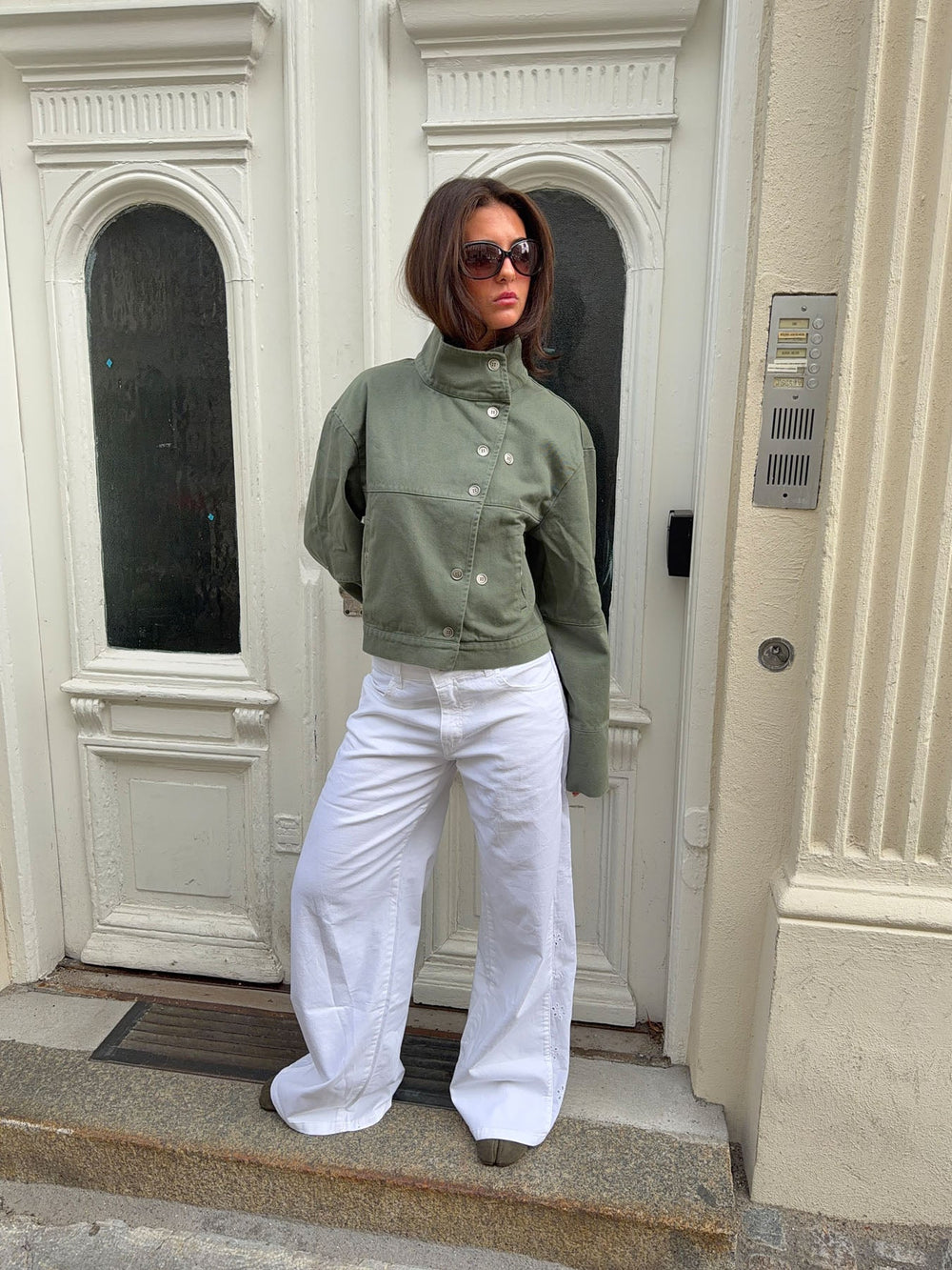 Lineana jeans with lace detail - White