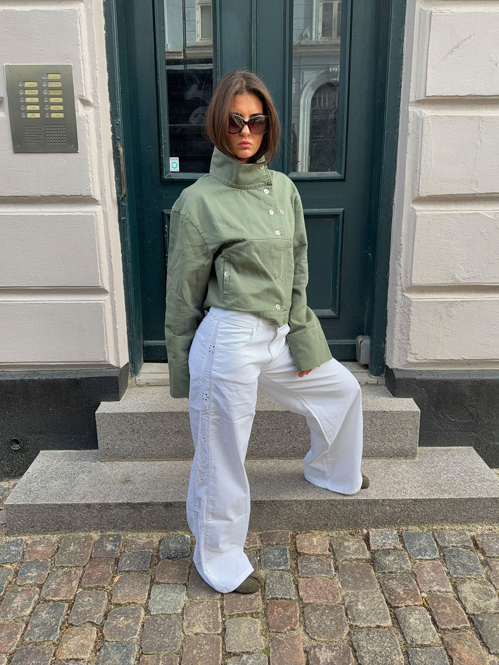 Lineana jeans with lace detail - White