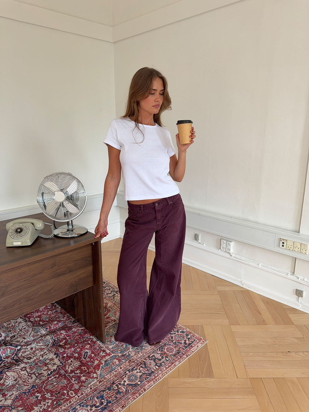 Johanne jeans with wide legs - Purple