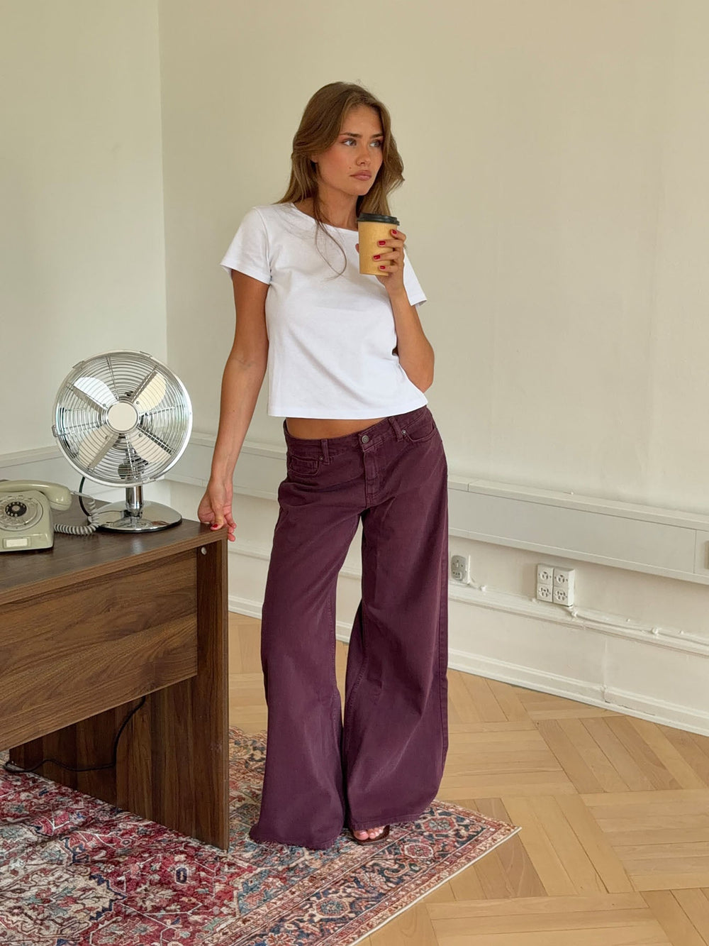 Johanne jeans with wide legs - Purple