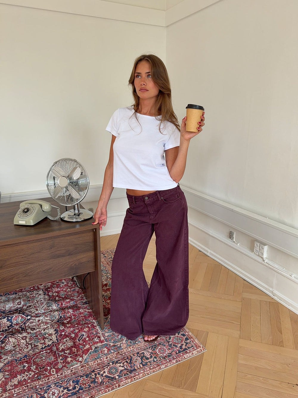 Johanne jeans with wide legs - Purple