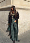 Olive jeans with details - Blue/green