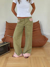 Noala jeans with fold - Khaki/pink