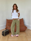 Noala jeans with fold - Khaki/pink