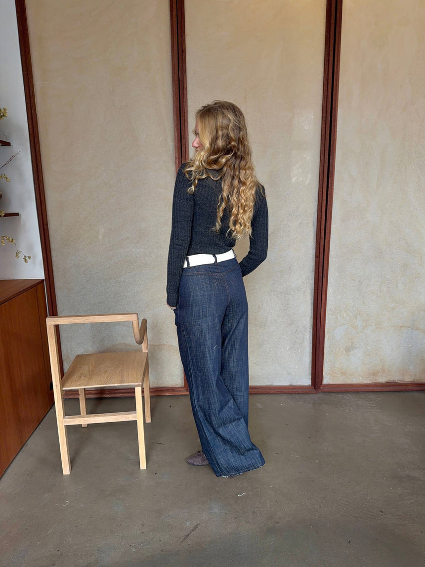 Karly jeans with details - Blue/white