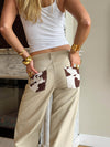 Scandivv jeans with cow print - Beige