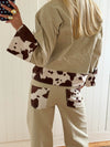 Scandivv jeans with cow print - Beige