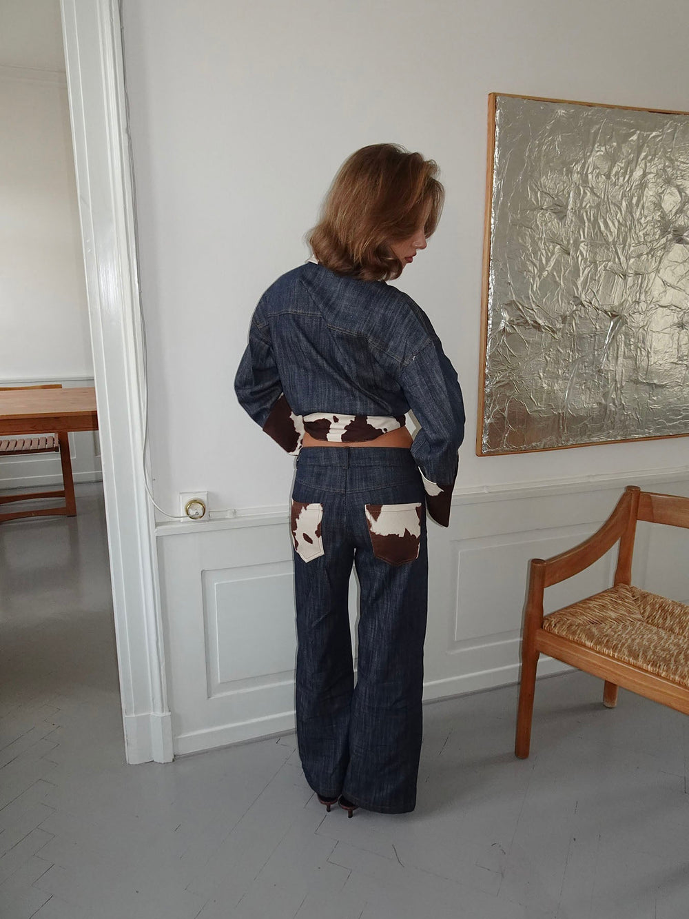 Suivinia jeans with cow print - Blue