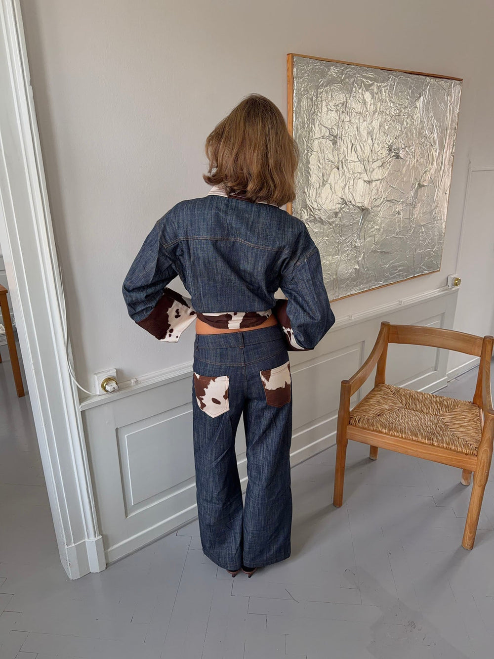 Suivinia jeans with cow print - Blue