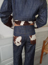 Suivinia jeans with cow print - Blue
