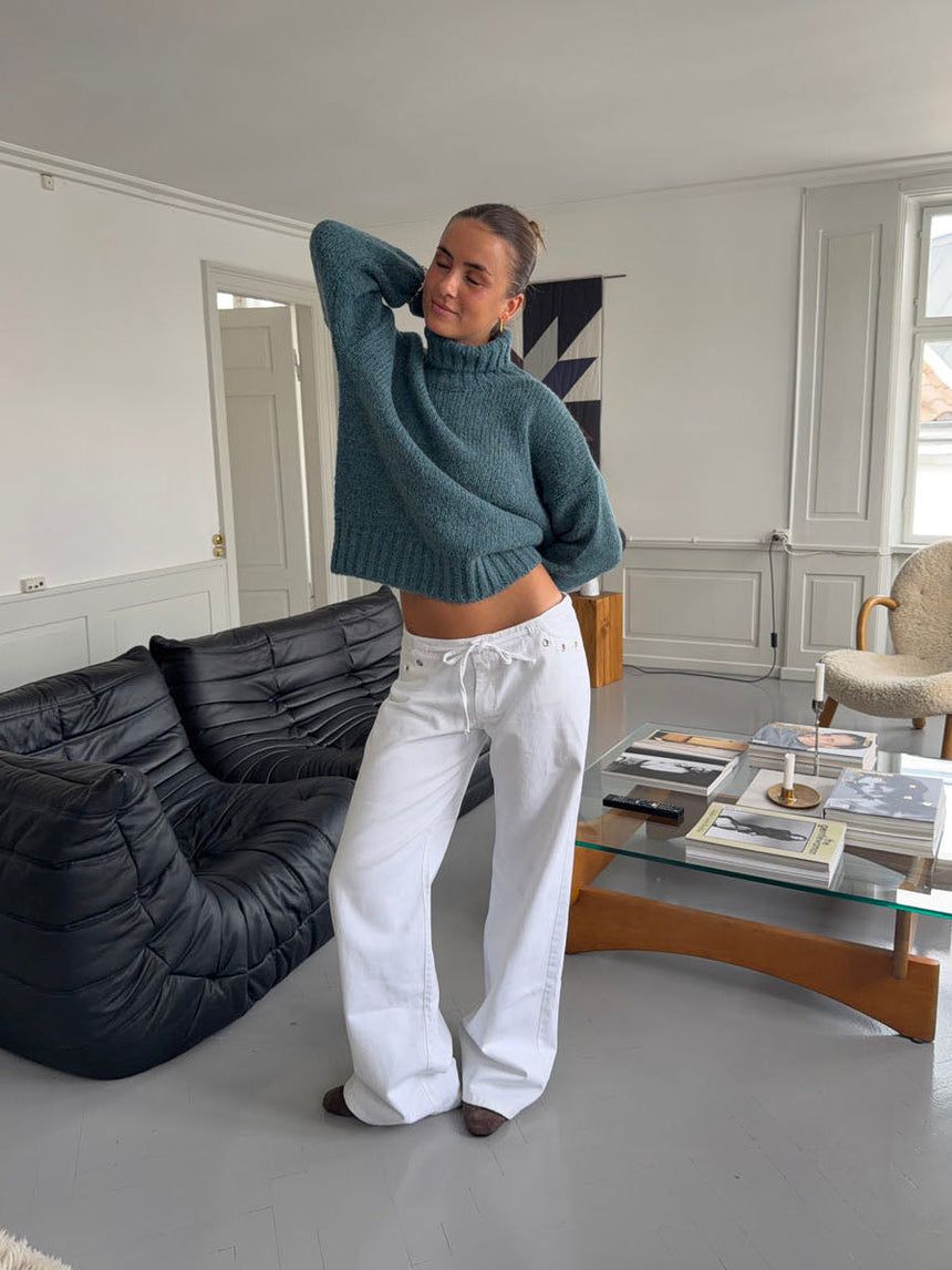 Kenny jeans with metal rings - White